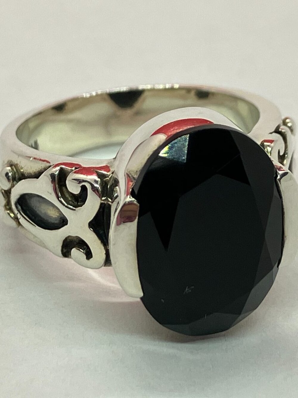 Silpada Sterling Silver Black Chalcedony Onyx Ring Sz 9
